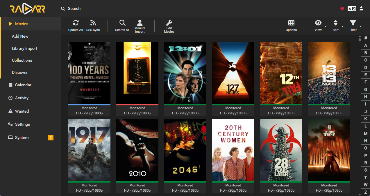 Radarr Movie Library