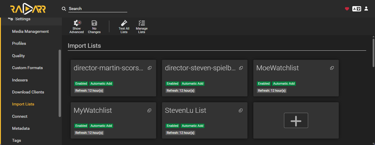 Radarr Import Lists