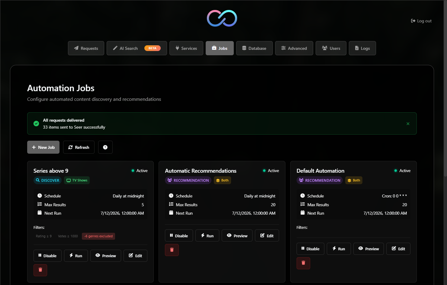 Scheduled jobs scanning your watch history